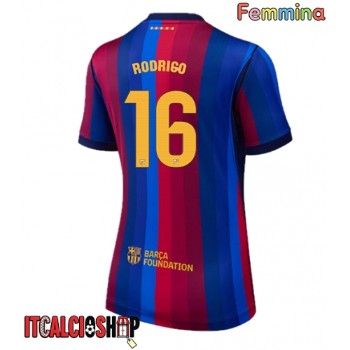 Barcelona Rodri Hernandez #16 Prima Maglia Femmina 2026-27 Manica Corta